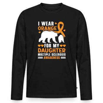 I Wear Orange For My Daughter Multiple Sclerosis - Men's Premium Organic Long Sleeve Shirt - black - Front - Nico (187cm)