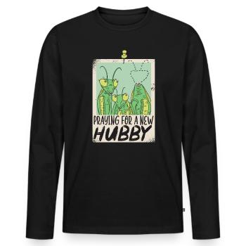 Prier pour un nouveau mari par Entomologie de la mante religieuse - T-shirt manches longues Premium bio Homme - noir - Devant - Nico (187cm)