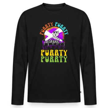 Purrty Piano Cat Musiker Musical Pianist Musik - Männer Premium Bio Langarmshirt - Schwarz - Vorne - Nico (187cm)