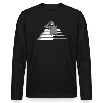 Piano Cat Musician Musical Instrument Pianist - Men's Premium Organic Long Sleeve Shirt - black - Front - Nico (187cm)