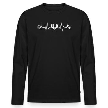 Piano Cat Musician Musical Instrument Pianist - Men's Premium Organic Long Sleeve Shirt - black - Front - Nico (187cm)