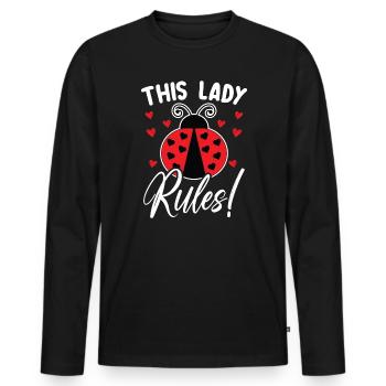 Diese Dame regiert Insekt zukünftigen Entomologe Marienkäfer - Männer Premium Bio Langarmshirt - Schwarz - Vorne - Nico (187cm)