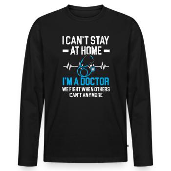 Médecin Médecine Médecine Médecin Soins de santé - T-shirt manches longues Premium bio Homme - noir - Devant - Nico (187cm)