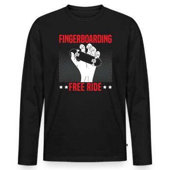 Fingerboarding Free Ride Fingerboard Fingerboarder - Men's Premium Organic Long Sleeve Shirt - black - Front - Nico (187cm)