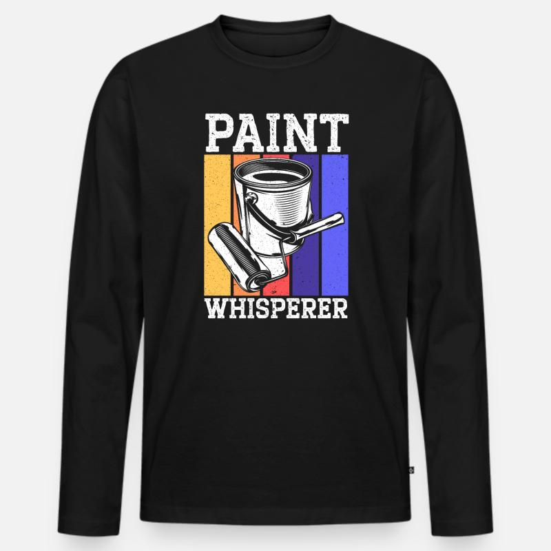 Farbflüsterer Maler Handwerker Hausmalerei - Männer Premium Bio Langarmshirt - Schwarz