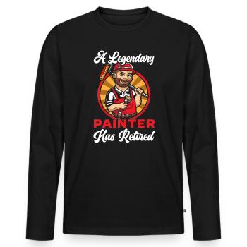Ein legendärer Maler hat die Hausmalerei in den Ruhestand versetzt - Männer Premium Bio Langarmshirt - Schwarz - Vorne - Nico (187cm)
