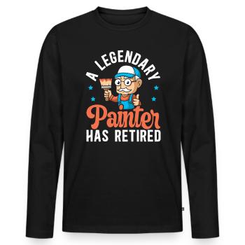 Ein legendärer Maler hat die Hausmalerei in den Ruhestand versetzt - Männer Premium Bio Langarmshirt - Schwarz - Vorne - Nico (187cm)