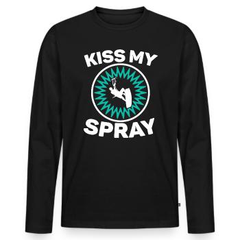 Kiss My Spray Kitesurfer Kitesurf Kitesurf - T-shirt manches longues Premium bio Homme - noir - Devant - Nico (187cm)