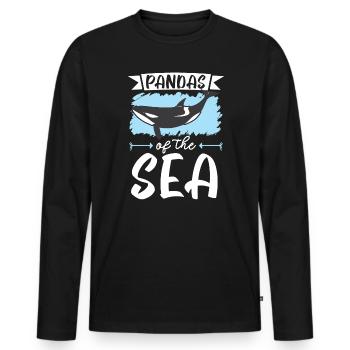 Pandas de la mer Orque Whale Biologiste marin - T-shirt manches longues Premium bio Homme - noir - Devant - Nico (187cm)