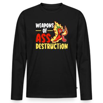 Red Hot Chili Flavor Mexican Spice Spicy Food - Men's Premium Organic Long Sleeve Shirt - black - Front - Nico (187cm)