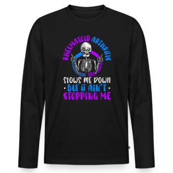 Rheumatoid Arthritis Warrior Autoimmune Disorder - Men's Premium Organic Long Sleeve Shirt - black - Front - Nico (187cm)