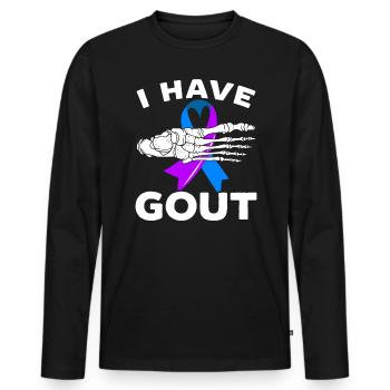 J’ai la goutte arthrite guerrière maladie auto-immune - T-shirt manches longues Premium bio Homme - noir - Devant - Nico (187cm)