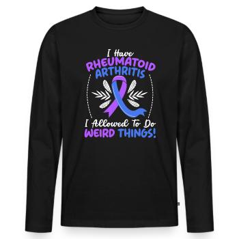 I Have Rheumatoid Arthritis Autoimmune Disorder - Men's Premium Organic Long Sleeve Shirt - black - Front - Nico (187cm)