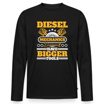 Les mécaniciens diesel ont de plus gros outils Mécanicien automobile - T-shirt manches longues Premium bio Homme - noir - Devant - Nico (187cm)