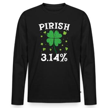 Pirish 3.14 Professeur de mathématiques irlandais Mathématiques Pi Day - T-shirt manches longues Premium bio Homme - noir - Devant - Nico (187cm)