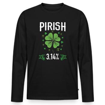 Pirish 3.14 Irischer Mathelehrer Mathematik Pi Tag - Männer Premium Bio Langarmshirt - Schwarz - Vorne - Nico (187cm)