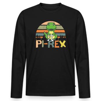 Pi-rex Dinosaur Math Professeur Mathématicien Pi Day - T-shirt manches longues Premium bio Homme - noir - Devant - Nico (187cm)