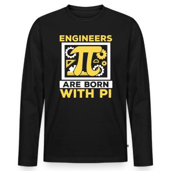 Les ingénieurs sont nés avec Pi Mathématicien Pi Day - T-shirt manches longues Premium bio Homme - noir - Devant - Nico (187cm)