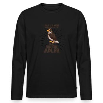 Dies ist mein Menschen Kostüm ich bin ein Adler - Männer Premium Bio Langarmshirt - Schwarz - Vorne - Nico (187cm)