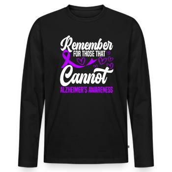 Rappelez-vous pour ceux qui ne peuvent pas la maladie d’Alzheimer - T-shirt manches longues Premium bio Homme - noir - Devant - Nico (187cm)