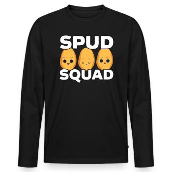 Spud Squad Foodie Potato Lover Fries Potatoes - Men's Premium Organic Long Sleeve Shirt - black - Front - Nico (187cm)