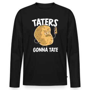 Taters geht zu Tate Foodie Potato Lover Pommes frites - Männer Premium Bio Langarmshirt - Schwarz - Vorne - Nico (187cm)