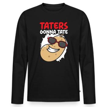 Taters geht zu Tate Foodie Potato Lover Pommes frites - Männer Premium Bio Langarmshirt - Schwarz - Vorne - Nico (187cm)