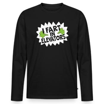 I Pet dans les ascenseurs Réparation de technicien d’ascenseur - T-shirt manches longues Premium bio Homme - noir - Devant - Nico (187cm)