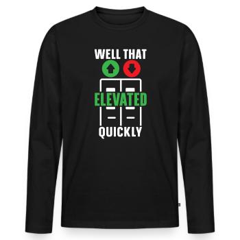 Well That Elevated Quickly Elevator Mechanic - Men's Premium Organic Long Sleeve Shirt - black - Front - Nico (187cm)