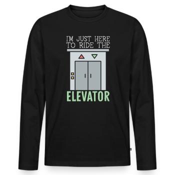 Aufzugsmechaniker Aufzugstechniker Wartung - Männer Premium Bio Langarmshirt - Schwarz - Vorne - Nico (187cm)