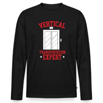 Vertikaler Transportexperte Aufzugsmechaniker - Männer Premium Bio Langarmshirt - Schwarz - Vorne - Nico (187cm)