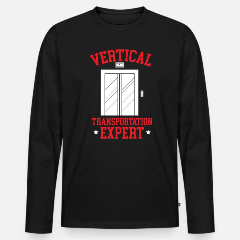 Vertikaler Transportexperte Aufzugsmechaniker - Männer Premium Bio Langarmshirt - Schwarz