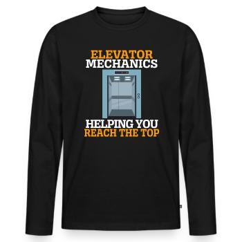Aufzugsmechaniker, die Ihnen helfen, die Spitze zu erreichen - Männer Premium Bio Langarmshirt - Schwarz - Vorne - Nico (187cm)