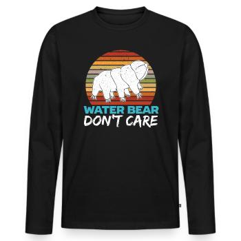 Water Bear Don't Care Moss Piglet Tardigrade - Men's Premium Organic Long Sleeve Shirt - black - Front - Nico (187cm)