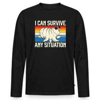 Je peux survivre à n’importe quelle situation d’ours d’eau tardigrade - T-shirt manches longues Premium bio Homme - noir - Devant - Nico (187cm)