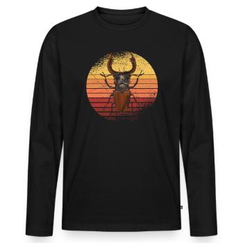 Entomologie des insectes Futur entomologiste Retro Coléoptère - T-shirt manches longues Premium bio Homme - noir - Devant - Nico (187cm)