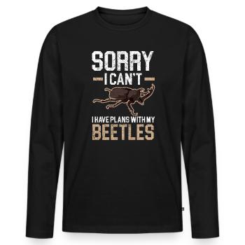 Désolé, je ne peux pas avoir de plans avec mon insecte coléoptère - T-shirt manches longues Premium bio Homme - noir - Devant - Nico (187cm)