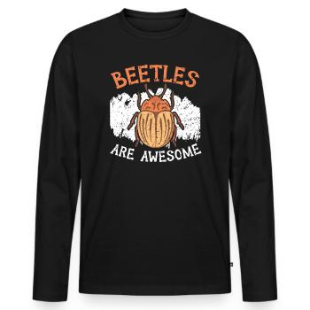 Beetles Are Awesome Insect Entomology Bug Hunter - Men's Premium Organic Long Sleeve Shirt - black - Front - Nico (187cm)