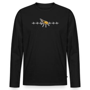 Entomologie des insectes Entomologiste Coléoptère Rythme cardiaque - T-shirt manches longues Premium bio Homme - noir - Devant - Nico (187cm)