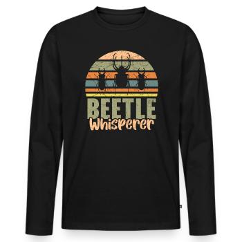 Entomologie des insectes Entomologiste Coléoptère Whisperer - T-shirt manches longues Premium bio Homme - noir - Devant - Nico (187cm)