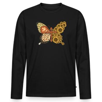 Christian Believer Papillon Insecte Entomologie Bug - T-shirt manches longues Premium bio Homme - noir - Devant - Nico (187cm)
