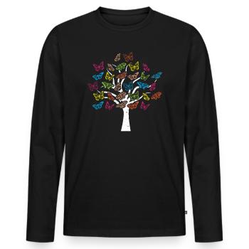 Entomologie des insectes papillons Futur entomologiste - T-shirt manches longues Premium bio Homme - noir - Devant - Nico (187cm)