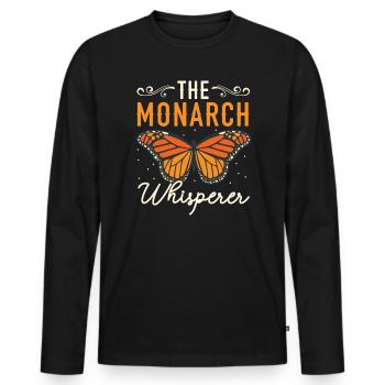 The Monarch Whisperer Butterfly Insect Bug Hunter - Men's Premium Organic Long Sleeve Shirt - black - Front - Nico (187cm)