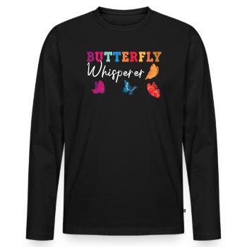 Butterfly Whisperer Entomologie Entomologiste des insectes - T-shirt manches longues Premium bio Homme - noir - Devant - Nico (187cm)