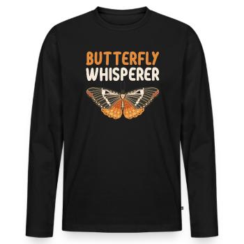 Butterfly Whisperer Entomologie Entomologiste des insectes - T-shirt manches longues Premium bio Homme - noir - Devant - Nico (187cm)