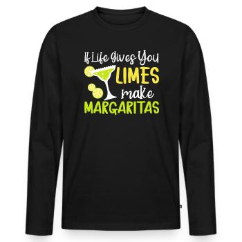 Wenn das Leben Ihnen Limetten gibt, machen Sie Margaritas Cocktail - Männer Premium Bio Langarmshirt - Schwarz - Vorne - Nico (187cm)
