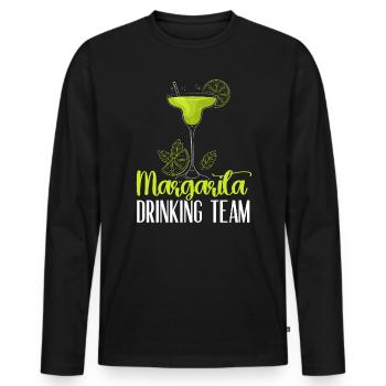 Margarita Drinking Team Alcoholic Drink Cocktail - Men's Premium Organic Long Sleeve Shirt - black - Front - Nico (187cm)