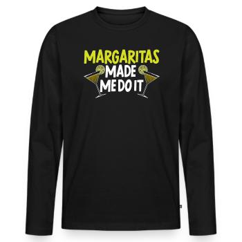 Margaritas hat mich dazu gebracht, es zu tun Alkoholischer Getränkecocktail - Männer Premium Bio Langarmshirt - Schwarz - Vorne - Nico (187cm)