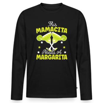 Cette mamacita a besoin d’un cocktail alcoolisé Margarita - T-shirt manches longues Premium bio Homme - noir - Devant - Nico (187cm)