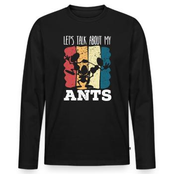 Parlons de mon entomologie Fourmis Insect Lover - T-shirt manches longues Premium bio Homme - noir - Devant - Nico (187cm)